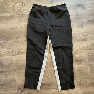 Prada Nero + Alluminio Faille Seta pants, size 42